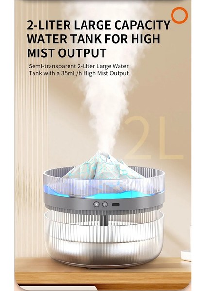 Volcano Aromaterapi Makinesi Çok Fonksiyonlu Çok Fonksiyonlu Alev Nemlendiricisi 2l Büyük Kapasiteli Parfüm Difüzör Atmosferi Gece Işığı (Yurt Dışından) modelleri