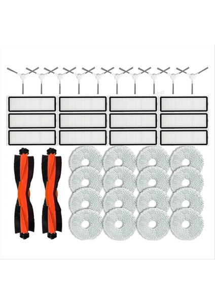Xiaomi Robot Vakum X20+, X10+ / X20 Plus, X10 Plus Plus Part Roller Yan Fırçası Hepa Filtre Mop Kumaş Aksesuarları (Yurt Dışından)