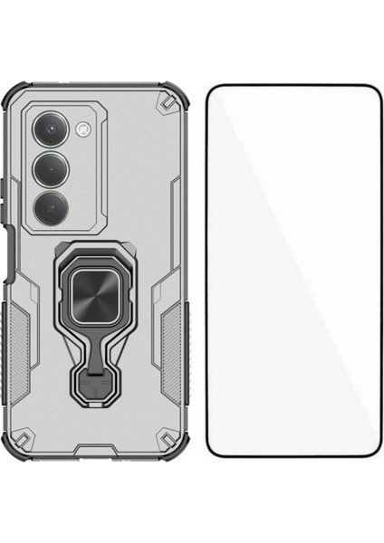 Xiaomi Redmi 15 Telefon Kılıfı Pc Tpu Arka Kapak Temperli Camlı Destek Standı (Yurt Dışından)