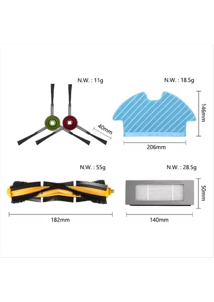 Ecovacs Debot Ozmo 900 905 DN55 Robotik Vakum Süpürge Yedek Parçalar Ana Yan Fırça Hepa Filtre Mop Kumaşları (Yurt Dışından) modelleri