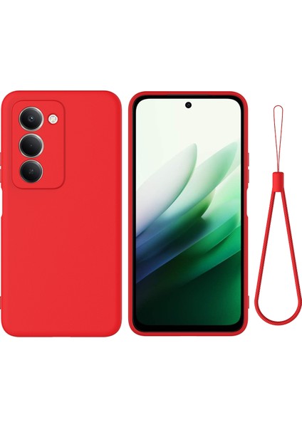 Xiaomi Redmi 15 Sıvı Silikon Kılıf Telefon Arka Kapağı El Kayışı ile (Yurt Dışından)