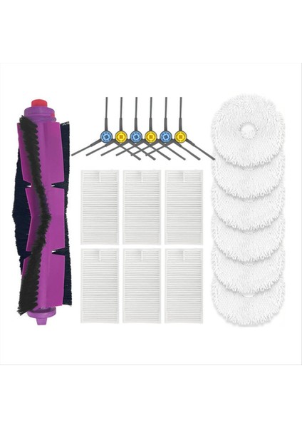 Midea V12 Robot Vakum Değiştirme Parçaları Aksesuarları Için 19PCS Ana Roller Yan Fırça Hepa Filtre Mop Bez (Yurt Dışından)