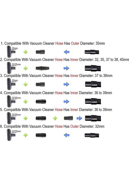 1 1/2 Inç Ila 1 1/4 Inç 1 3/8 Inç Ila 1 1/4 Inç Toz Hortum Bağlantı Noktası Adaptörü Evrensel Vakum Hortum Adaptör Kiti (Yurt Dışından) fırsatları