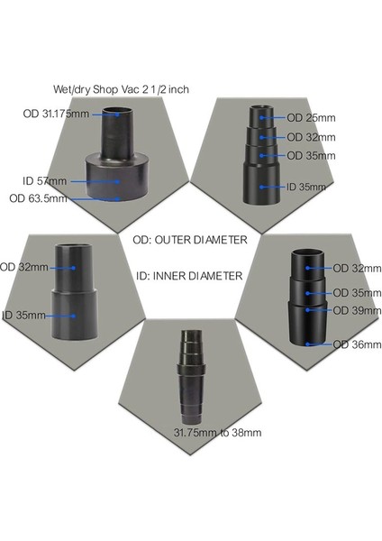 1 1/2 Inç Ila 1 1/4 Inç 1 3/8 Inç Ila 1 1/4 Inç Toz Hortum Bağlantı Noktası Adaptörü Evrensel Vakum Hortum Adaptör Kiti (Yurt Dışından) indirimleri