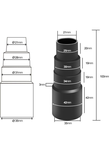 10PCS Evrensel Vakum Süpürge Hortum Boru Adaptör Dönüştürücü 4 Katmanlı Elektrikli Süpürge 25/30/34/42MM Konektör (Yurt Dışından) modelleri