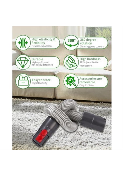 Dyson V15, V11, V10, V8, V7 Vakum Süpürge Için Değiştirilmiş Hortum Konnektörü Esnek Bağlantı Nozulu Uzatma Hortumu (Yurt Dışından) modelleri