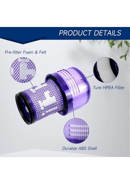 V12 Dyson V12 Için Filtre Değiştirme Ince Kablosuz Vakum ve V12 Ince Vakumlar, Bölüm No. 971517-01 (Yurt Dışından) fırsatları