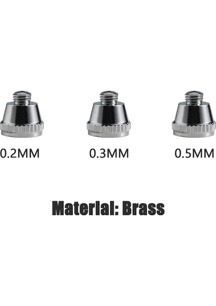 Airbrush Nozul Iğne Kapağı 0.2mm 0.3mm 0.5mm Yedek Aksesuarlar Airbrush Sprey Tabancası Kiti Için Anahtarlı Parçalar (Yurt Dışından) fırsatları