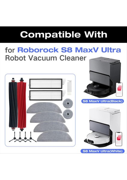 Roborock S8 Maxv Ultra Robot Vakum Süpürücü Ana Yan Fırçalar Paspas Kumaşları Hepa Filtreler Aksesuarları (Yurt Dışından) fiyatları