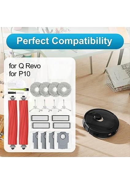Roborock Q Revo Aksesuar Kiti Yedek Parça Kiti Ana Fırçalar, Paspas, Toz Torbaları, Hepa Filtreleri, Yan Fırçalar (Yurt Dışından) modelleri
