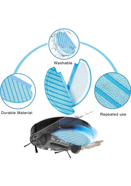 Ecovacs Deebot Ozmo T8 Aıvı T8 Max T9 T8 Serisi N8 Pro N8 Pro+ Ana Yan Fırça Filtre Mop Bezi (Yurt Dışından) indirimleri