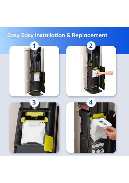 12 Paket Geliştirilmiş Vakum Torbaları Lg Cordzero All-In-One Tower A939KBGS, A937KGMS, A938KBGS (Yurt Dışından) modelleri