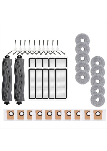 Dreame Bot L20 Ultra / L30 Ultra / X20 Pro Aksesuarları Ana Yan Fırça Mop Bezleri Hepa Filtre Toz Çantaları Parçalar (Yurt Dışından)