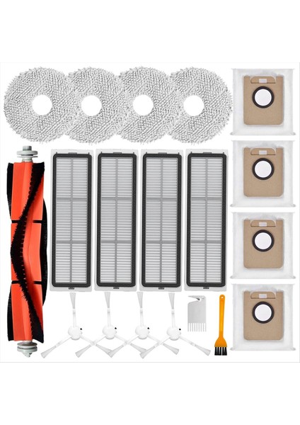 Dream L10S Ultra / L10 Ultra Ana Yan Fırça Hepa Filtre Toz Torbası Mop Bez Robot Vakum Süpürge Yedek Parçaları (Yurt Dışından)