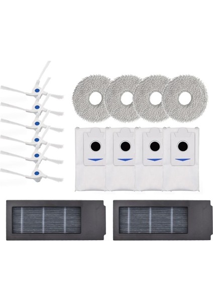 16PCS Ecovacs Deebot X2 / X2 Pro / DEX86 Robot Vakum Süpürge Yedek Parçalar Yan Fırça Filtre Toz Torbası Paspas Bezi (Yurt Dışından) fiyatları