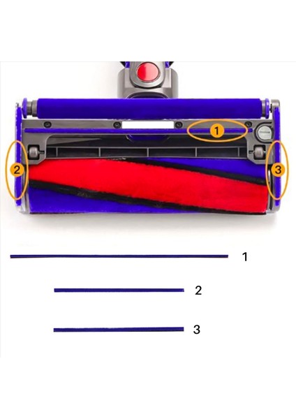 3pcs Dyson V6 V6 V7 V8 V11 V11 Vakum Süpürge Yumuşak Silin (Yurt Dışından) indirimleri