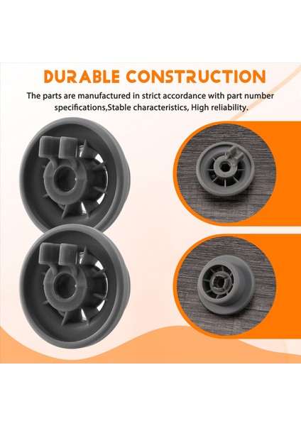 4 x Bulaşık Makinesi Alt Sepet Rail Wheels Bosch Neff &amp; Siemens Gray 165314 (Yurt Dışından) indirimleri