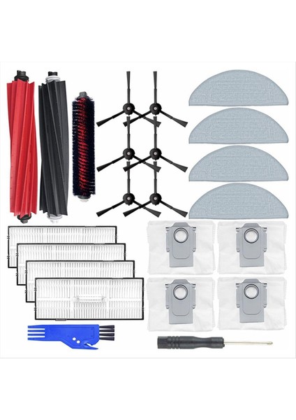 Roborock S8 Pro Ultra Aksesuarlar Için Ana Yan Fırça Hepa Filtre Mop Bez Torbaları Yedek Parçalar (Yurt Dışından)