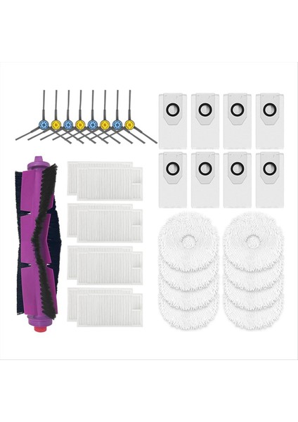 Mıdea V12 Robot Vakum Ana Yan Fırçası Hepa Filtre Paspas Pad Toz Torbası Yedek Yedek Aksesuarlar (Yurt Dışından)