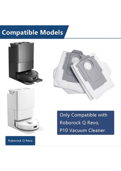 14 Paket Toz Torbaları Roborock Q Revo Robot Elektrikli Süpürge Büyük Kapasiteli Tek Kullanımlık Torba Replasman (Yurt Dışından) modelleri