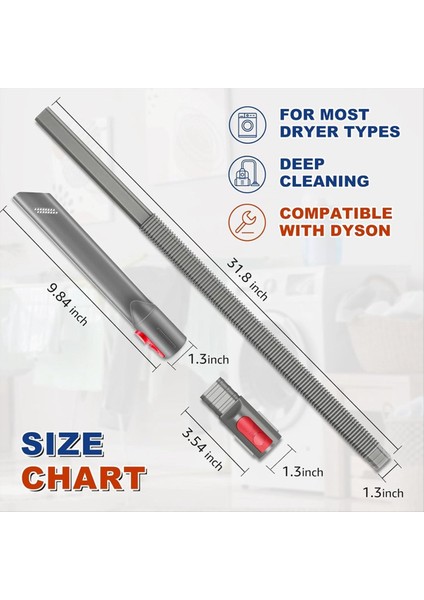 Dyson V7 V7 V8 V11 V12 V12 V15 Vakum Eki Için Kurutucu Havalandırma Temizleyici Kiti ve Crevice Aracı Derin Lint Adaptörünü Çıkarır (Yurt Dışından) fırsatları