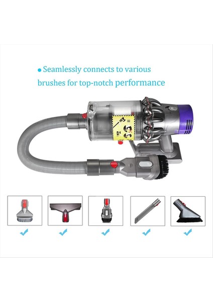 Dyson V7 V8 V8 V11 V15 Kablosuz Çubuk Vakum Süpürge Aksesuar Eki (37 Ila 70 Inç) Için Esnek Uzatma Hortumu (Yurt Dışından) modelleri