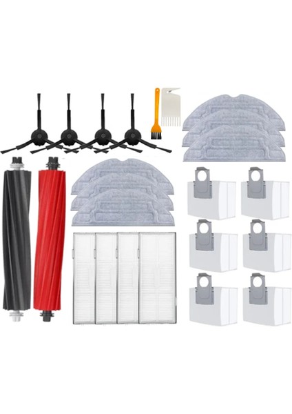 Roborock Için Yedek Aksesuar Kiti S8 S8 Pro Ultra S8+Robot Vakum Ana Yan Fırçalar Paspas Bezleri Filtreler Toz Torbaları (Yurt Dışından)