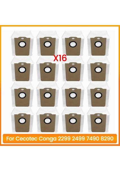 16PCS Elektrikli Süpürge Toz Torbası Cecotec Conga Için Set 2299 2499 7490 8290 Vakum Süpürge Aksesuarları Değiştirme (Yurt Dışından)