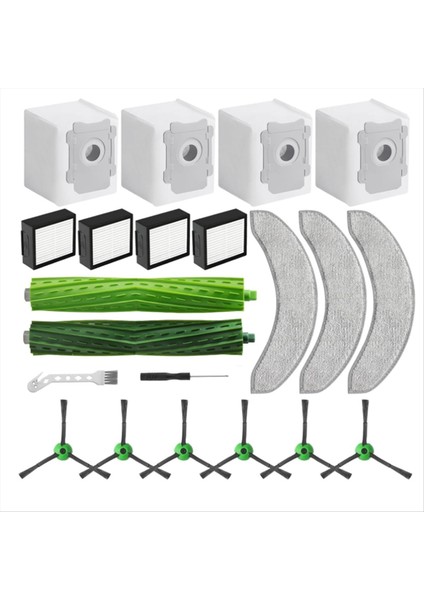 Irobot Roomba Combo J7+ J9+, Aksesuarlar Için Yedek Parçalar 1 Set Lastik Fırçalar, Filtreler, Yan Fırçalar (Yurt Dışından)
