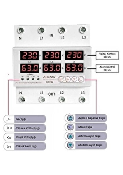 Rcv 04RAY Tipi Trifaze Akım Koruma fırsatları