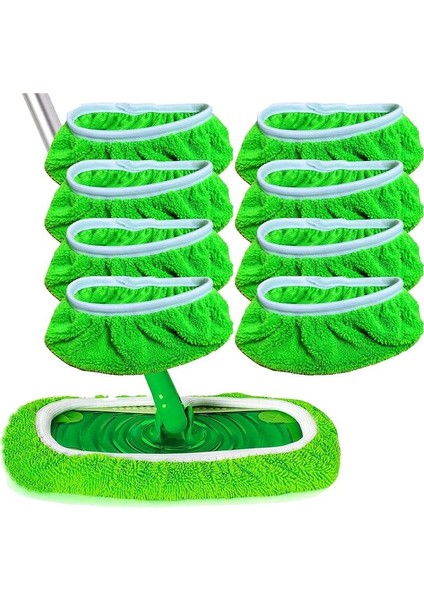Swiffer Düz Paspas Için Uygun Emici Emici Sünger Yedek Kumaş Kapak Ev Kuru ve Islak Döner Paspas 8 Paketi (Yurt Dışından)