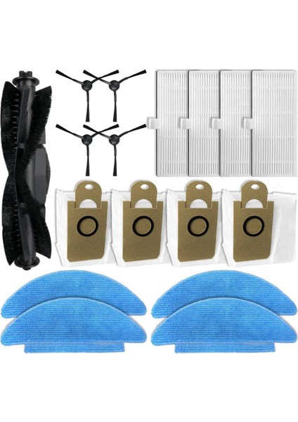 Medion X20 Sw+ Md 11415 Yedek Parçalar Aksesuarlar Ana Yan Fırça Hepa Filtre Mop Bez Toz Torbaları (Yurt Dışından)