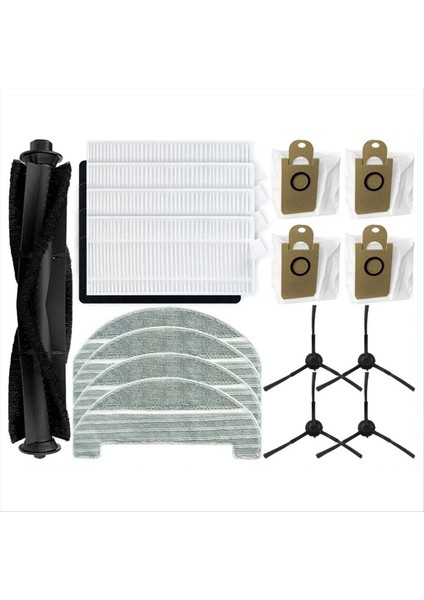 Ihome Autovac Nova Self Self Roller Yığın Filtre Mop Kumaşları Toz Çanta Robot Vakumları Yedek Parça Aksesuar Kiti (Yurt Dışından)