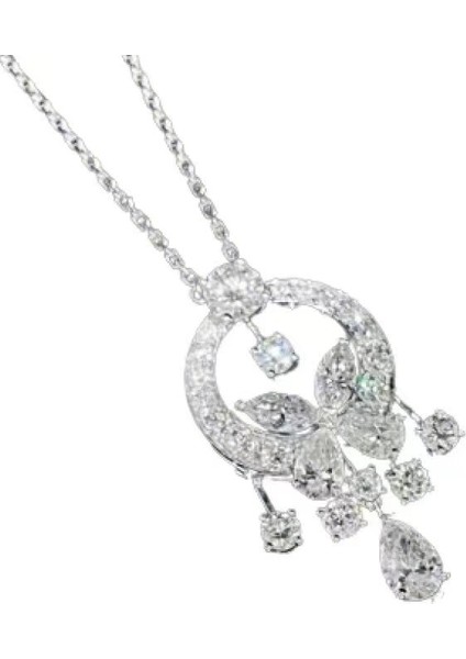 Yüksek Kali Tam Elmas Bahçe Kolye Kadın Şık, Zarif ve Prestijli Tam Elmas Küpe (Yurt Dışından)