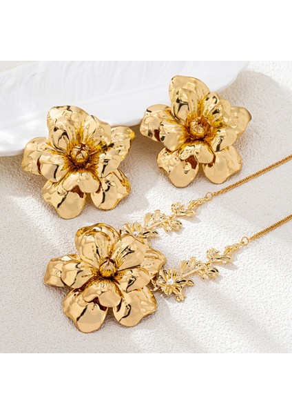 Kişisel, A Tılı, Şık Büyük Çiçekli Küpe ve Kolye Seti, Bayanlar Için Parti ve Yemeklerde Kullanıma Uygundur (Yurt Dışından) fiyatları