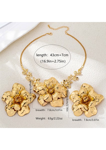 Kişisel, A Tılı, Şık Büyük Çiçekli Küpe ve Kolye Seti, Bayanlar Için Parti ve Yemeklerde Kullanıma Uygundur (Yurt Dışından) modelleri