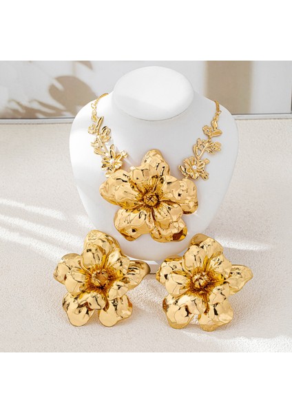Kişisel, A Tılı, Şık Büyük Çiçekli Küpe ve Kolye Seti, Bayanlar Için Parti ve Yemeklerde Kullanıma Uygundur (Yurt Dışından) fırsatları