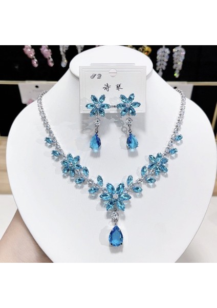 Hafif Lüks, Zarif ve Şık Zirkonlu Lüks Kolye-Küp Küpe Seti, Popüler, Detaylı Işçilikli Buz Çiçeği Desenli, Her Kombinle Uyumlu Şık Takı (Yurt Dışından) fiyatları