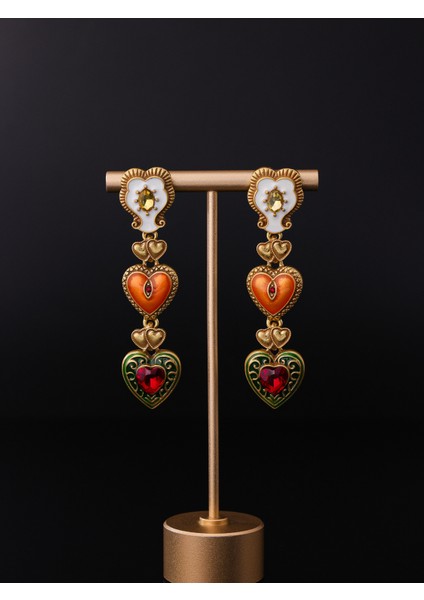 Retro Mahkeme Tarzı Aşk Küpeler Orta Antik Vintage Hafif Lüks Eski Takı Seti Yüksek Kali Elmas Küpeler (Yurt Dışından) fırsatları