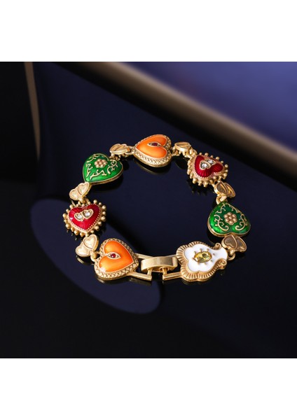 Retro Mahkeme Tarzı Aşk Küpeler Orta Antik Vintage Hafif Lüks Eski Takı Seti Yüksek Kali Elmas Küpeler (Yurt Dışından)