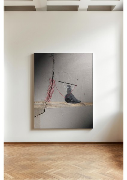 Dikişli Duvar - Kanvas Tablo - Kavramsal Sanat Onarım Temalı Modern Duvar Dekoru