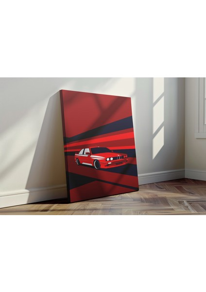 Kırmızı Retro Spor Araba - Kanvas Tablo - Pop Art Hız Temalı Modern Duvar Dekoru fırsatları