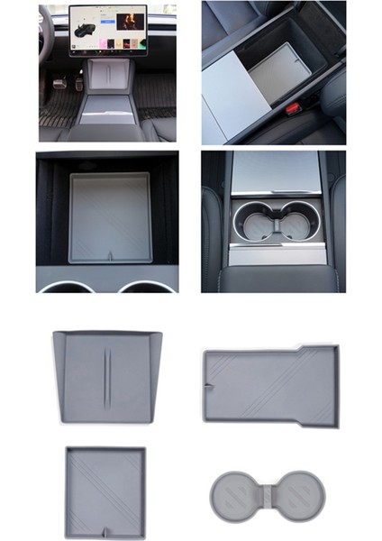 Tesla Model 3 Için Highland 2024 Merkez Konsolu Organizatör+Koltuk Depolama+Kupa Tutucu Ekleme+Kablosuz Şarj Mat, Gri (Yurt Dışından) indirimleri