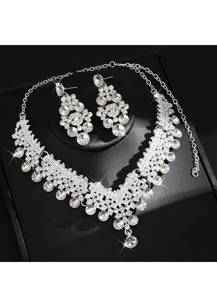 Pırıltılı Tam Elmas Püsküllü Takı Seti: Kolye + Küpe, Parlayan Zarif ve Lüks Mücevherler (Yurt Dışından) modelleri