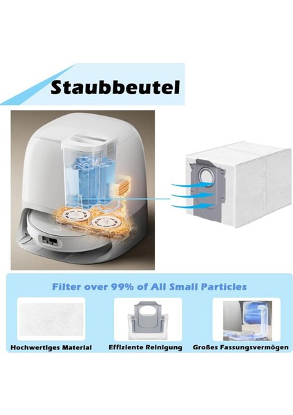 Roborock Qrevo Curv, P20 Pro Vakum Süpürge Ana Yan Fırça Hepa Filtre Mop Bez Torbaları Yedek Parçalar Seti (Yurt Dışından) fırsatları