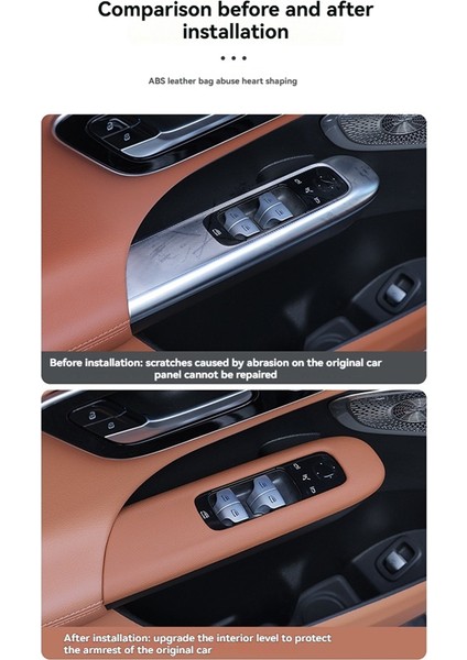 Aksesuarlar Kapı Penceresi Cam Kaldırma Düğmesi Kapak Trim Çerçeve Deri Sticker Mercedes Benz Glc Sınıf Kahverengi 23-24 Lhd (Yurt Dışından) modelleri