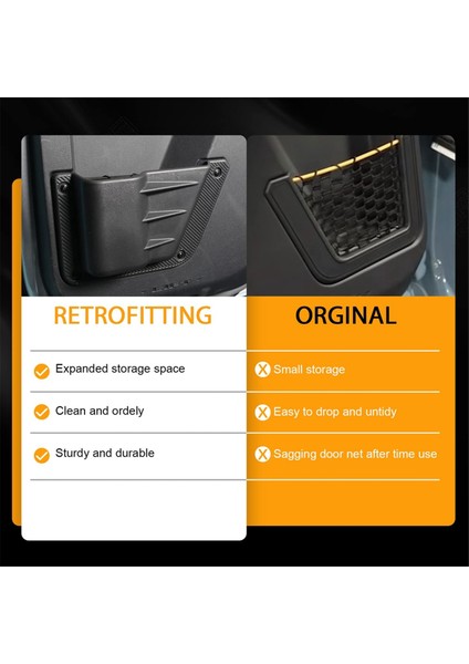 Ford Bronco 2021-2024 Için Kapı Depolama Cepleri, Kapı Tarafı Organizatör Depolama Genişletme Aksesuarları Arka Kapı (Yurt Dışından) fiyatları