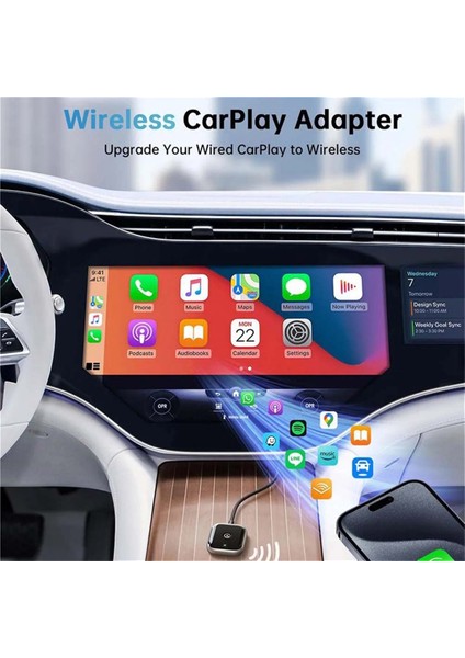 2 Aradan 1 Kablosuz Carplay Adaptörü Kablosuz Adaptör Arabası Aı Kutu Fişi ve Oynat Mini Araba Oynatma Adaptörü Beyaz (Yurt Dışından) indirimleri