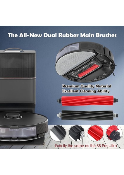 Roborock S8 Pro Ultra Robot Için Vakum Süpürücü Ana Yan Fırça Hepa Filtre Mop Bez Toz Torbaları Aksesuarlar Kiti (Yurt Dışından) fiyatları