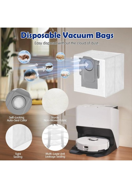 Roborock S8 Pro Ultra Robot Için Vakum Süpürücü Ana Yan Fırça Hepa Filtre Mop Bez Toz Torbaları Aksesuarlar Kiti (Yurt Dışından) modelleri